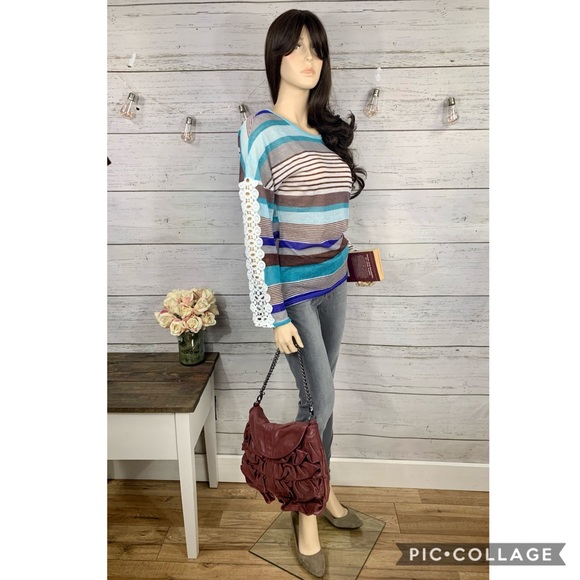 HYX Cool Colors Striped Embellished-Sleeve Top - Picture 7 of 7